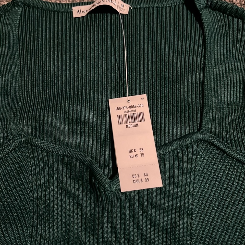 Abercrombie & Fitch Long Sleeve Sweetheart Neckline Sweater Dress (M) FINAL SALE - Picture 2 of 3